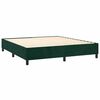 vidaXL Cama box spring c/ colch&atilde;o/LED 160x200 cm veludo verde-escuro