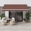 vidaXL Toldo retrátil automático 400x300 cm castanho