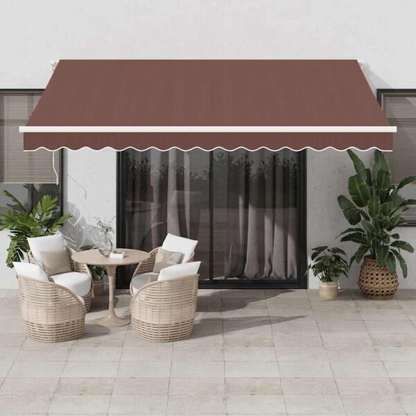 vidaXL Toldo retrátil automático 400x300 cm castanho