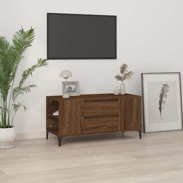 vidaXL M&oacute;vel p/ TV 102x44,5x50 cm derivados madeira carvalho castanho