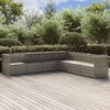 vidaXL 8 pcs conjunto lounge de jardim c/ almofad&otilde;es vime PE cinzento