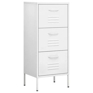 vidaXL Arm&aacute;rio de arruma&ccedil;&atilde;o a&ccedil;o 42,5x35x101,5 cm branco