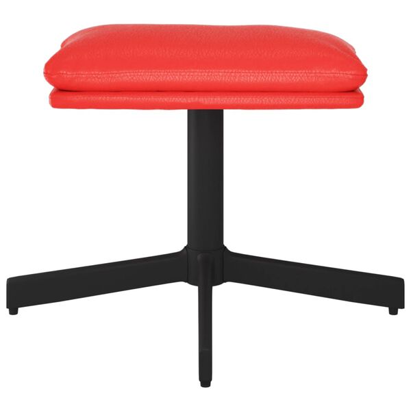 vidaXL Apoio de pés 60x60x36 cm couro artificial vermelho