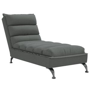 vidaXL Chaise lounge com almofad&otilde;es tecido cinzento-escuro
