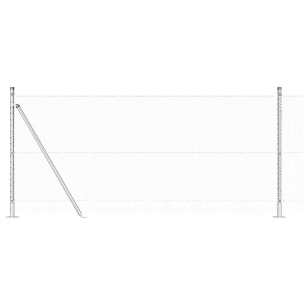 vidaXL Poste de Cerca Prateado 10 x 1 m (malha de 13 mm) A&ccedil;o