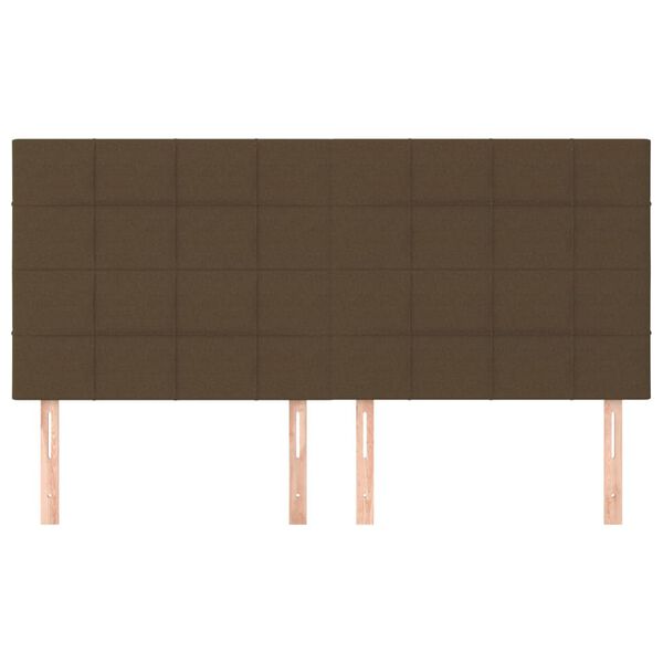 vidaXL Cabeceira Castanho Escuro 160x5x118/128 cm Tecido