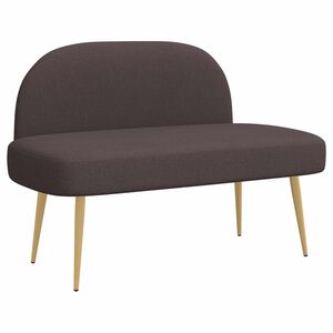 vidaXL Banco estofado com encosto Castanho escuro 110 x 60 x 76 cm