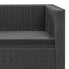 vidaXL 4 pcs conjunto lounge de jardim c/ almofadões vime PE preto