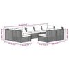 vidaXL 9 pcs conjunto lounge de jardim c/ almofad&otilde;es vime PE cinzento