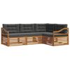 vidaXL Conjunto de Sof&aacute;s para Exterior 4 unid. Natural e Antracite