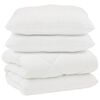 vidaXL Duvet com Travesseiros 3 pcs Branco Microfibra e Penas de Ganso