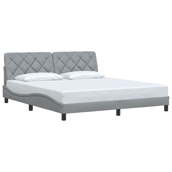 vidaXL Estrutura de cama sem colch&atilde;o 180x200 cm tecido cinzento-claro