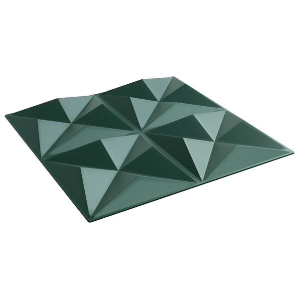 vidaXL Pain&eacute;is de parede 12 pcs Verde Origami 50 x 50 cm Espuma XPS
