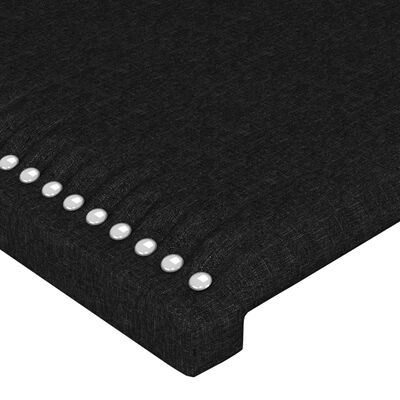 vidaXL Cabeceira de cama c/ abas tecido 147x16x118/128 cm preto
