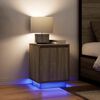 vidaXL Mesa de cabeceira com luzes LED 38x34x50 cm carvalho sonoma