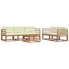 vidaXL Conjunto de Sof&aacute;s para Exterior 6 pcs Natural e Creme