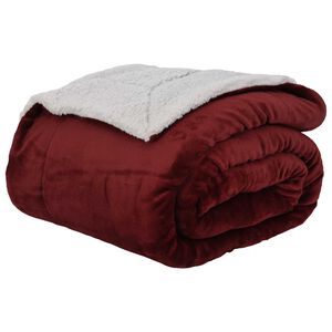 vidaXL Cobertor Vermelho Bordeaux 130 x 150 cm L&atilde;