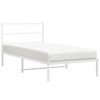 vidaXL Estrutura de cama em metal com cabeceira 107x203 cm branco