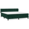 vidaXL Cama com molas/colch&atilde;o 160x200 cm veludo verde-escuro