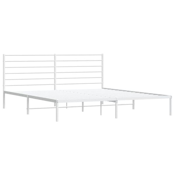 vidaXL Estrutura de cama com cabeceira 183x213 cm metal branco