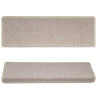 vidaXL Tapete/carpete para degraus 15 pcs 65x21x4 cinzento-acastanhado