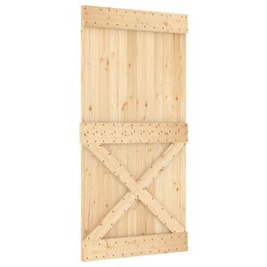 vidaXL Porta Deslizante NARVIK Natural e Preto 100 x 210 cm (213,5 cm)