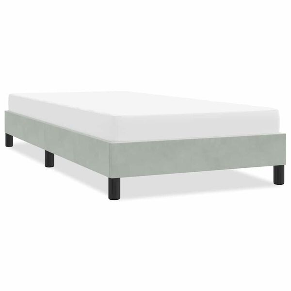 vidaXL Estrutura de cama sem colch&atilde;o 100x210 cm veludo cinzento-claro