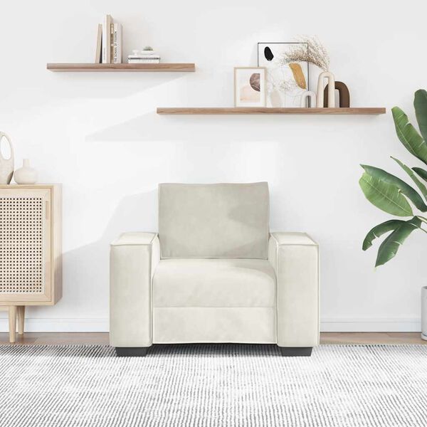 vidaXL Poltrona 100x78x84 cm veludo creme