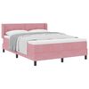 vidaXL Cama Box com colch&atilde;o com cabeceira Rosa 200 x 140 cm Veludo
