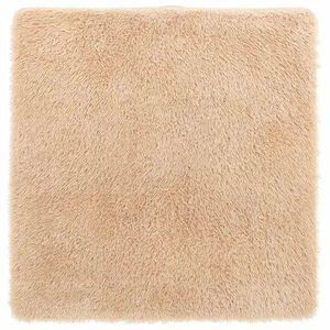 vidaXL Tapete shaggy de pelo alto NAVARRA 120x120 cm poli&eacute;ster bege