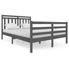 vidaXL Estrutura de cama 140x200 cm madeira maci&ccedil;a cinzento