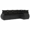 vidaXL 5 pcs conjunto sof&aacute;s de jardim com almofad&otilde;es vime PE preto