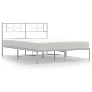 vidaXL Estrutura de cama com cabeceira 140x200 cm metal branco