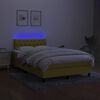vidaXL Cama box spring c/ colch&atilde;o e LED 120x200 cm tecido verde