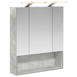 vidaXL Arm&aacute;rio de Espelho para Banheiro Cinzento 60 x 14.5 x 70 cm