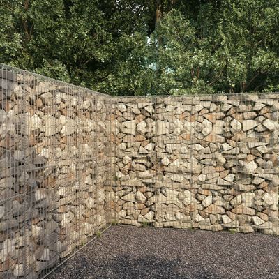 vidaXL Muro gabião com tampa aço galvanizado 300x50x200 cm