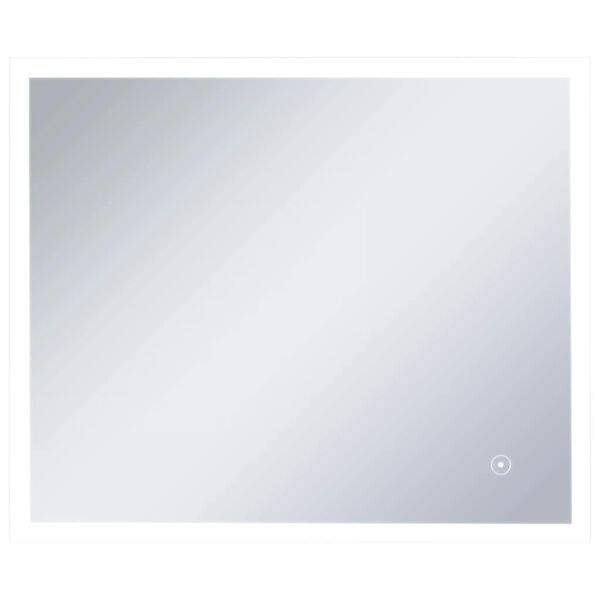 vidaXL Espelho de parede LED c/ sensor t&aacute;til casa de banho 60x50 cm