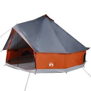 vidaXL Tenda familiar tipi para 6 pessoas imperme&aacute;vel cinza/laranja