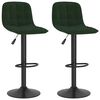vidaXL Bancos de bar 2 pcs veludo verde-escuro