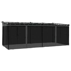 vidaXL Gazebo com paredes de malha 6x3 m a&ccedil;o antracite
