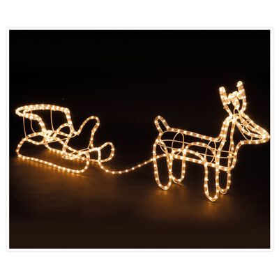 Ambiance Cordão de luz natalício em forma de rena com trenó 9 m