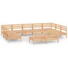 vidaXL 11 pcs conjunto lounge de jardim madeira de pinho maci&ccedil;a
