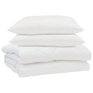 vidaXL Edredom de Ver&atilde;o Simples 3 pcs Branco Microfibra