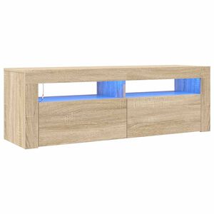 vidaXL M&oacute;vel de TV com luzes LED 120x35x40 cm carvalho sonoma