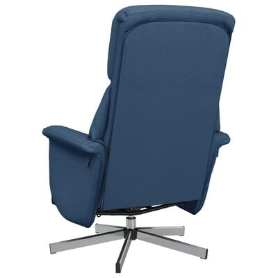 vidaXL Cadeira de massagens reclinável c/ apoio de pés tecido azul