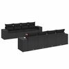 vidaXL 9 pcs conjunto de sof&aacute;s p/ jardim c/ almofad&otilde;es vime PE preto