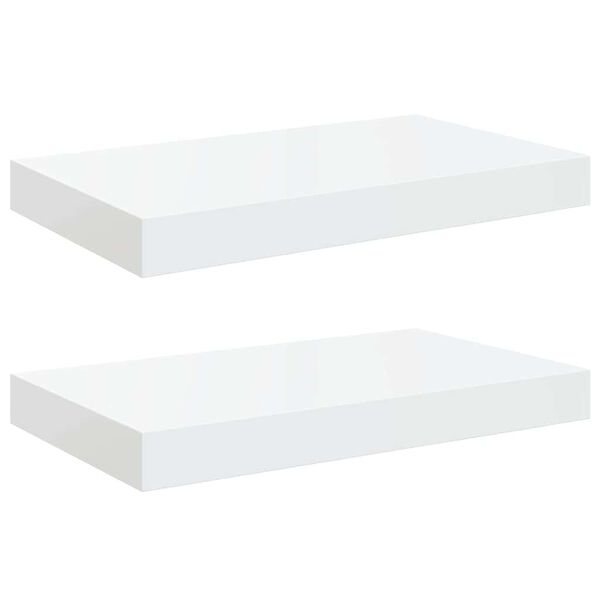 vidaXL Prateleiras de parede suspensas 2 pcs 40x23x3,8cm MDF branco
