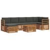 vidaXL Conjunto de Sof&aacute;s para Exterior 8 unid. Natural e Antracite