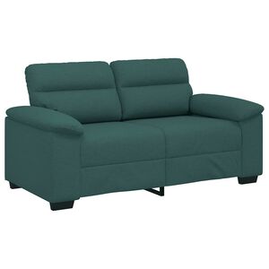 vidaXL Sof&aacute; de 2 lugares 160x81x84 cm tecido verde-escuro