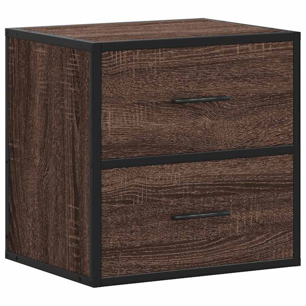vidaXL Mesa de cabeceira de parede 40x31x39,5 cm carvalho castanho